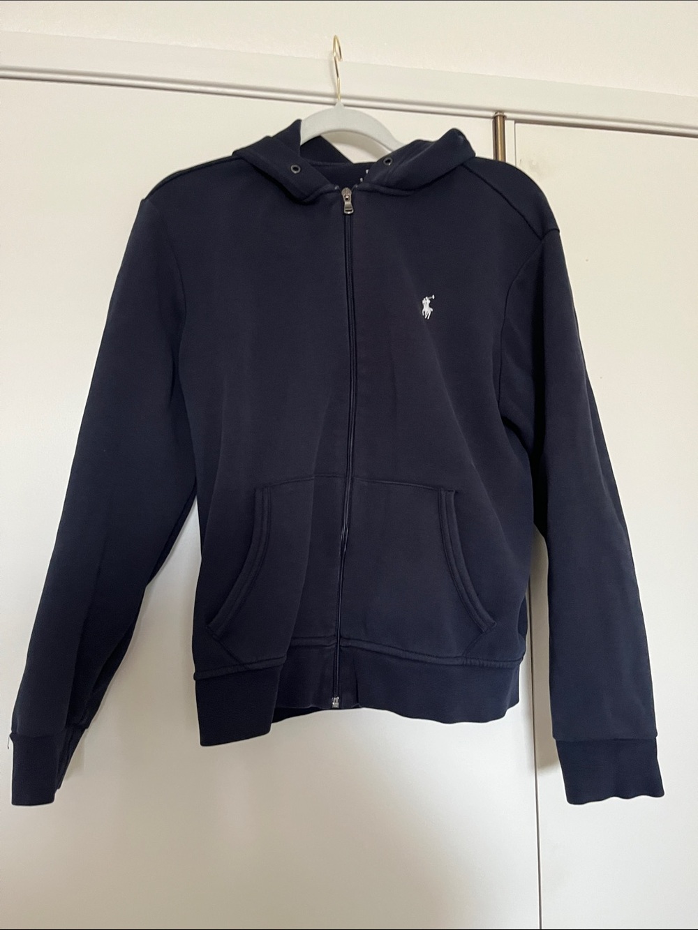 Ralph Lauren Navy Zip Hoodie with Pony Logo